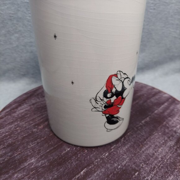 Disney Holiday Ceramic Jar With Lid Featuring Mickey & Minnie Mouse Design Zrike - Picture 5 of 13